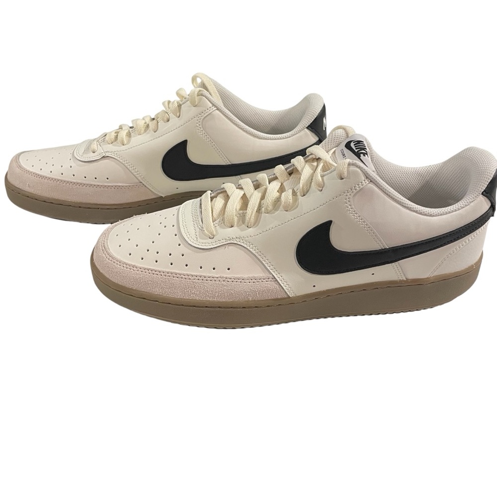 Nike Court Vision Lo Sneakers New Sail/Black Orewood Brown Mens 13 FQ8075-133